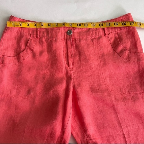 Vintage Willi Smith Coral Linen Pants Size 10 - Picture 6 of 8